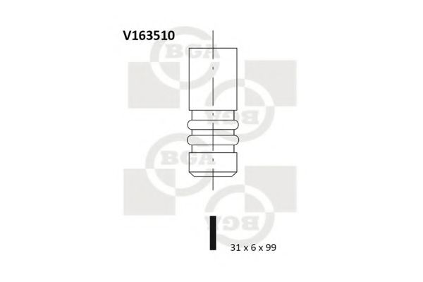 BGA V163510 Клапан выпускной для SEAT