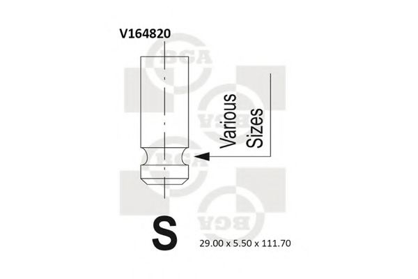 BGA V164820 Клапан выпускной для MITSUBISHI