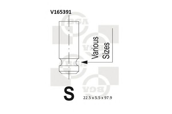 BGA V165391 Клапан выпускной BGA для NISSAN