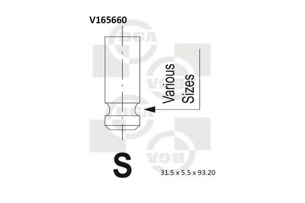 BGA V165660 Регулировочная шайба клапанов для KIA