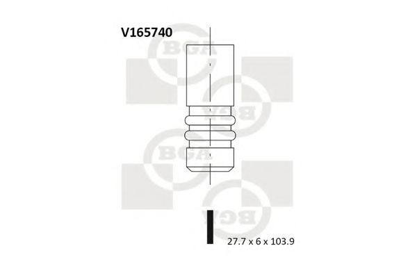 BGA V165740 Клапан выпускной BGA для NISSAN