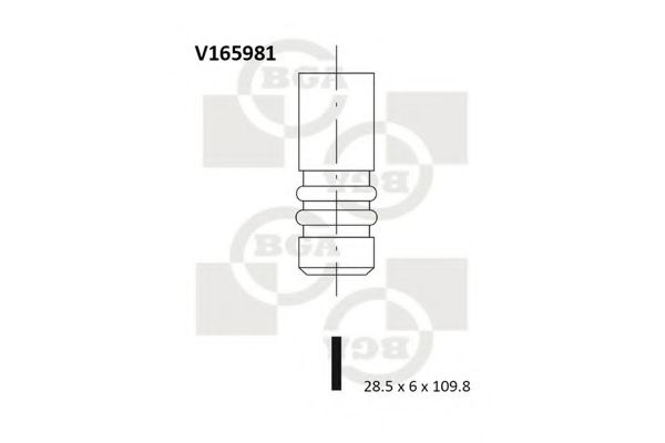 BGA V165981 Клапан выпускной для CHRYSLER GRAND VOYAGER