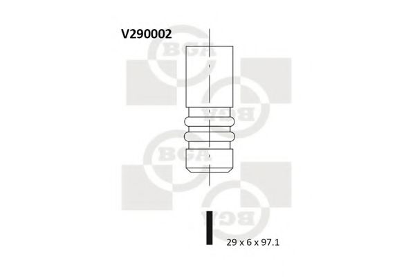 BGA V290002 Клапан выпускной для OPEL ZAFIRA