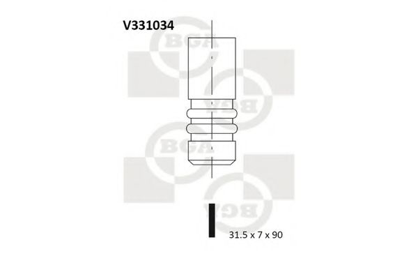 BGA V331034 Клапан выпускной для VOLKSWAGEN CORRADO