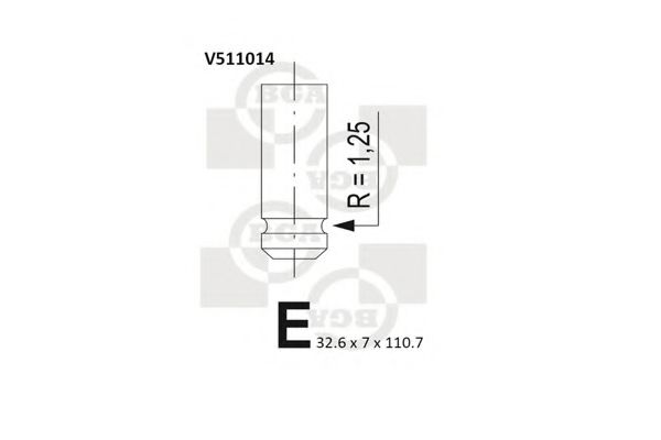 BGA V511014 Клапан впускной для RENAULT TRAFIC