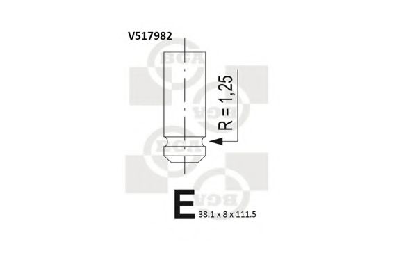 BGA V517982 Клапан впускной для RENAULT TRAFIC