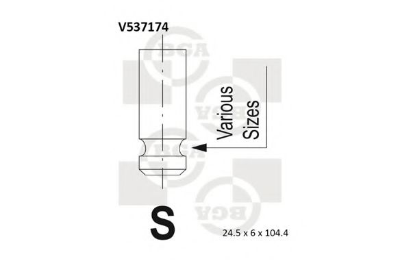 BGA V537174 Клапан выпускной для CITROËN CHANSON