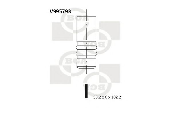 BGA V995793 Клапан выпускной для OPEL SPEEDSTER