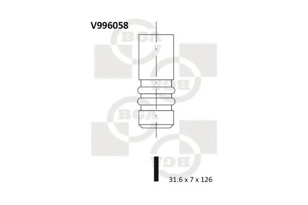 BGA V996058 Клапан выпускной для HYUNDAI