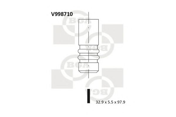 BGA V998710 Клапан выпускной для FORD FUSION