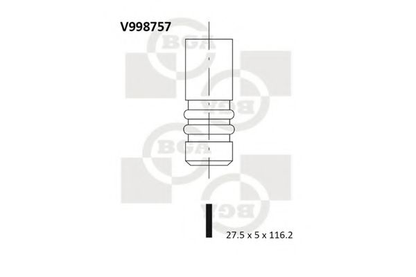 BGA V998757 Клапан выпускной для OPEL MERIVA