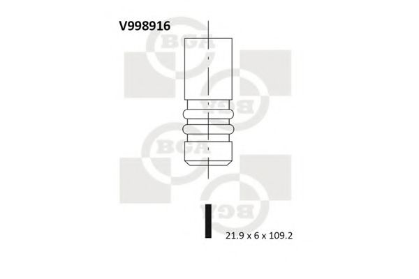BGA V998916 Клапан выпускной для OPEL MERIVA
