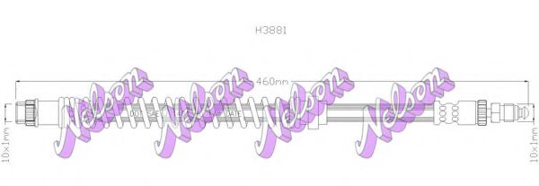 BROVEX-NELSON H3881 Тормозной шланг для PEUGEOT 405