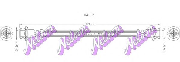 BROVEX-NELSON H4317 Тормозной шланг BROVEX-NELSON для NISSAN