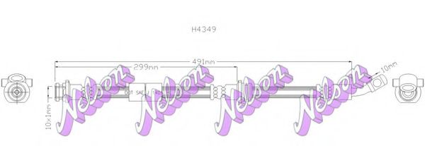 BROVEX-NELSON H4349 Тормозной шланг BROVEX-NELSON для NISSAN