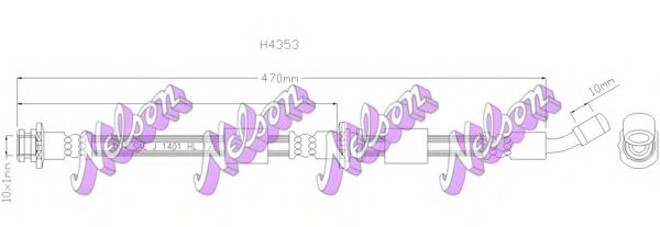 BROVEX-NELSON H4353 Тормозной шланг BROVEX-NELSON для NISSAN