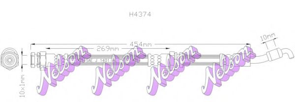 BROVEX-NELSON H4374 Тормозной шланг для KIA PRIDE