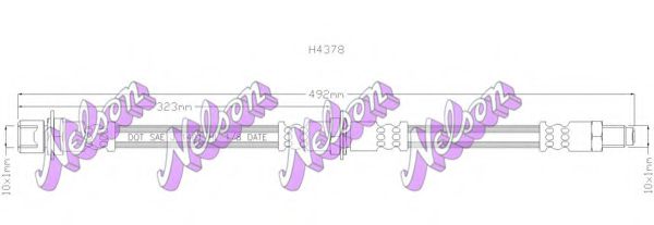 BROVEX-NELSON H4378 Тормозной шланг для DAIHATSU