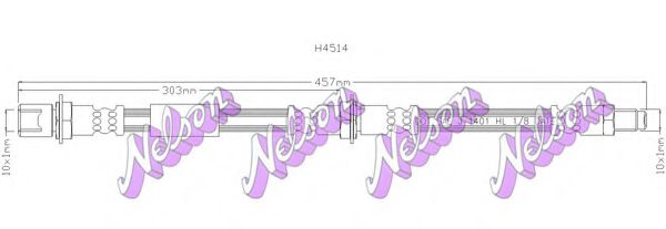 BROVEX-NELSON H4514 Тормозной шланг для DAIHATSU