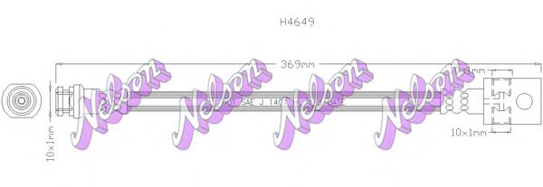 BROVEX-NELSON H4649 Тормозной шланг BROVEX-NELSON для NISSAN
