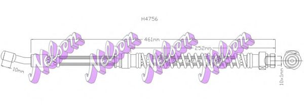 BROVEX-NELSON H4756 Тормозной шланг для HYUNDAI TRAJET