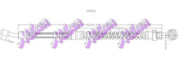 BROVEX-NELSON H4806 Тормозной шланг для HYUNDAI TRAJET