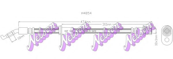 BROVEX-NELSON H4854 Тормозной шланг для DAIHATSU