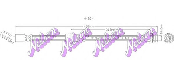 BROVEX-NELSON H4934 Тормозной шланг BROVEX-NELSON для ISUZU