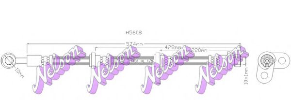 BROVEX-NELSON H5608 Тормозной шланг для HONDA S2000