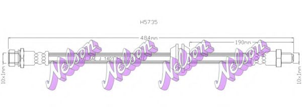 BROVEX-NELSON H5735 Тормозной шланг для KIA SEPHIA (FA)
