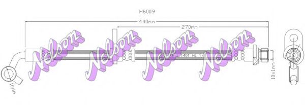 BROVEX-NELSON H6009 Тормозной шланг для HONDA FR-V