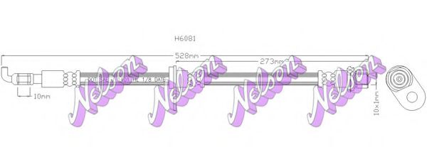 BROVEX-NELSON H6081 Тормозной шланг для TOYOTA AYGO