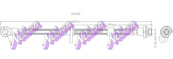 BROVEX-NELSON H6301 Тормозной шланг для DODGE