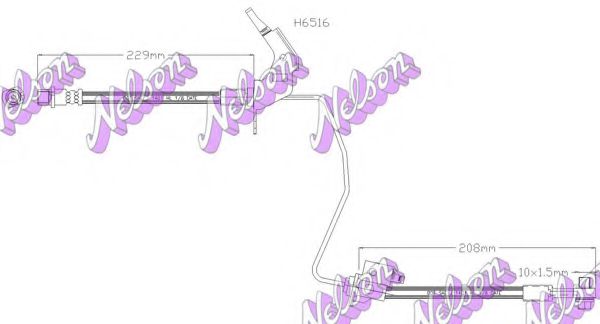 BROVEX-NELSON H6516 Тормозной шланг для OPEL MERIVA