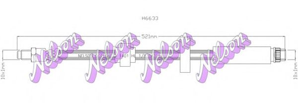 BROVEX-NELSON H6633 Тормозной шланг для PEUGEOT 208