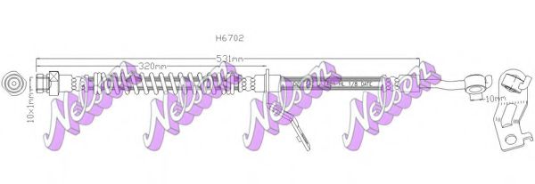 BROVEX-NELSON H6702 Тормозной шланг для KIA VENGA