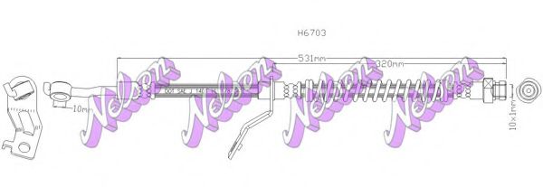 BROVEX-NELSON H6703 Тормозной шланг для KIA VENGA