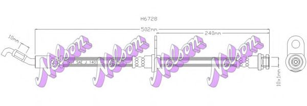 BROVEX-NELSON H6728 Тормозной шланг для OPEL AGILA