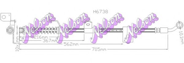 BROVEX-NELSON H6738 Тормозной шланг для HYUNDAI GRANDEUR
