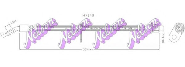 BROVEX-NELSON H7140 Тормозной шланг для DAIHATSU