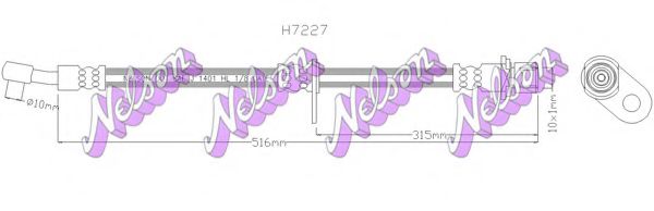 BROVEX-NELSON H7227 Тормозной шланг для DAIHATSU