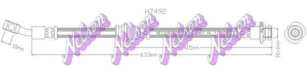 BROVEX-NELSON H7492 Тормозной шланг для INFINITI