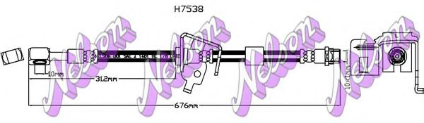 BROVEX-NELSON H7538 Тормозной шланг для CHEVROLET ORLANDO