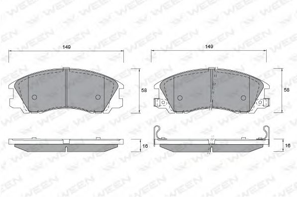 WEEN 1511176 Тормозные колодки WEEN для HYUNDAI