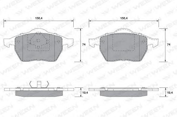 WEEN 1511285 Тормозные колодки WEEN для VOLKSWAGEN