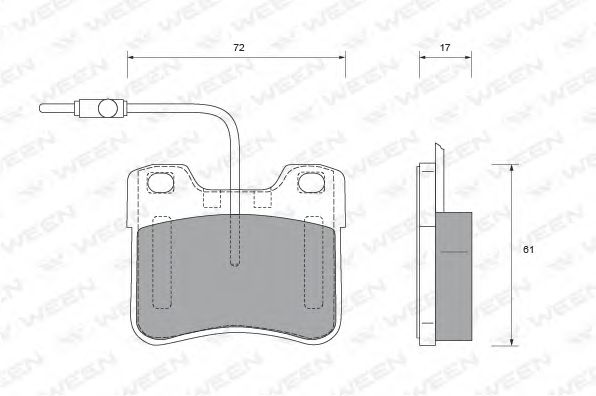 WEEN 1511583 Тормозные колодки WEEN для PEUGEOT