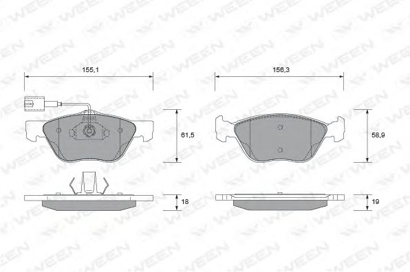 WEEN 1511814 Тормозные колодки WEEN для LANCIA