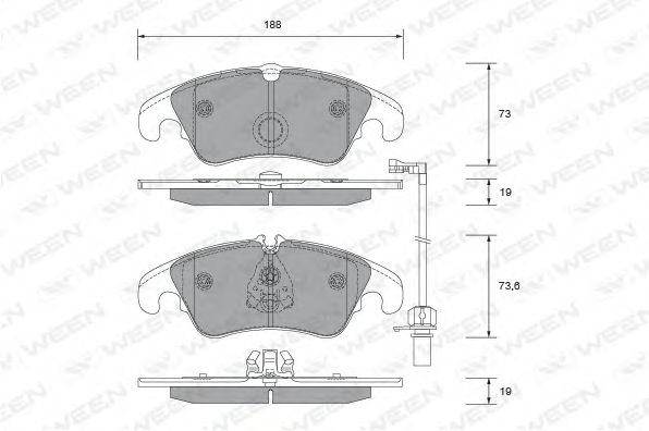 WEEN 1512709 Комплект тормозных колодок, дисковый тормоз 