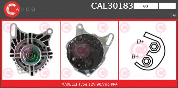 CASCO CAL30183GS Генератор  для FIAT SEICENTO (Фиат Сеикенто)