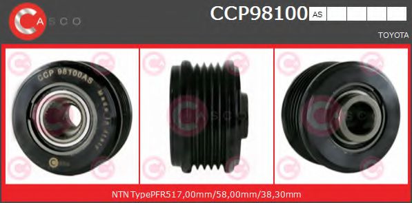 CASCO CCP98100AS Ременный шкив, генератор CASCO CCP98100AS Ременный шкив, генератор